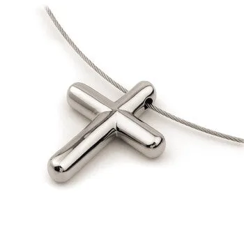 0712-01 Boccia Titanium Cross Pendant  (choose chain separately)