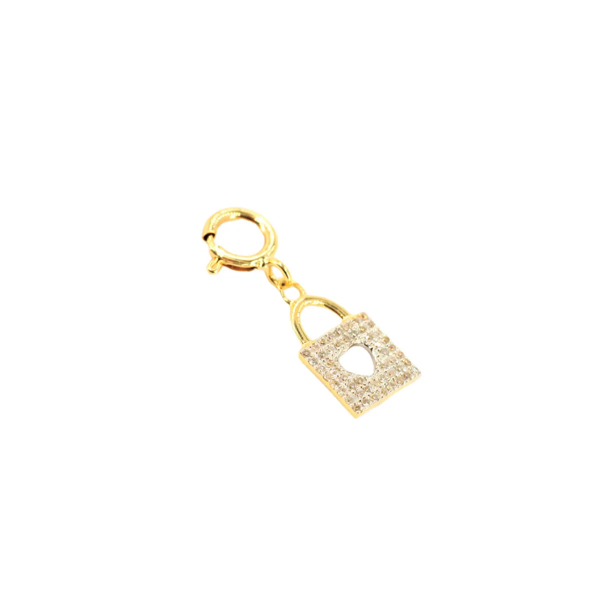 10k Yellow Gold and Diamond 'Lock With Heart Opening' Charm - 10022