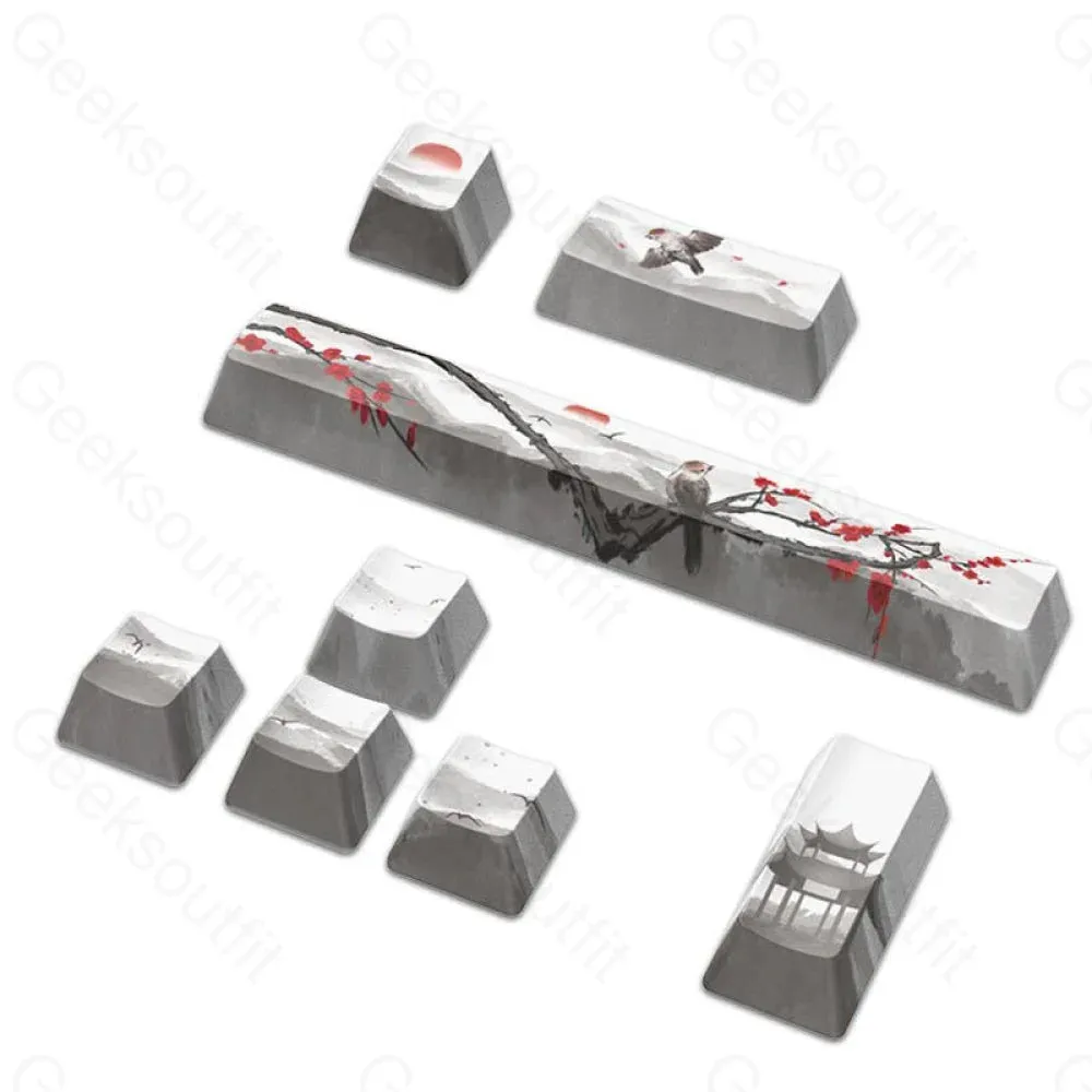 12mm Height PBT OEM MX Switch Ink Painting Keycaps Set [12 pcs]