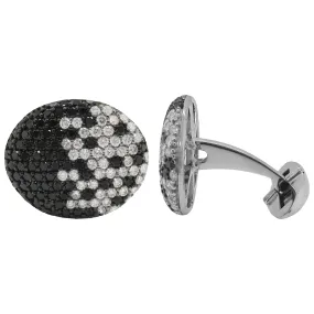 14K GOLD BLACK AND WHITE DIAMOND SAL CUFFLINKS