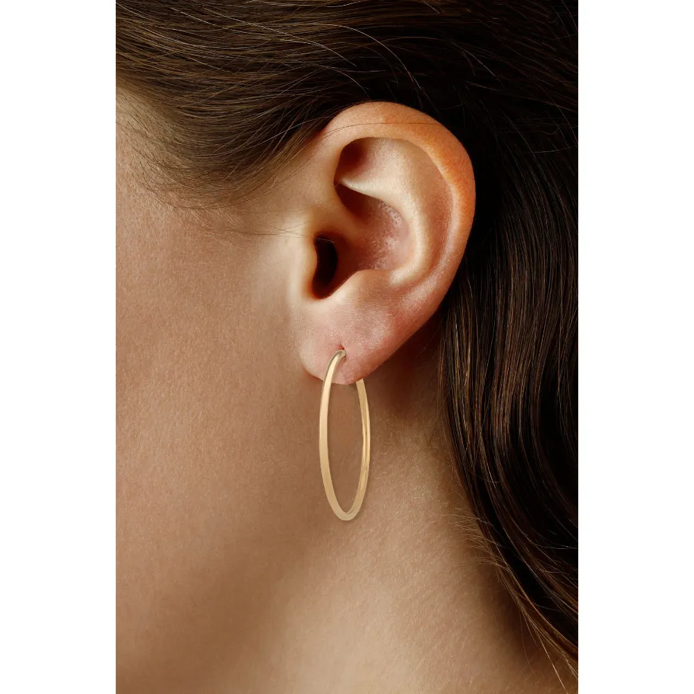 14k Gold Endless Hoop Earrings