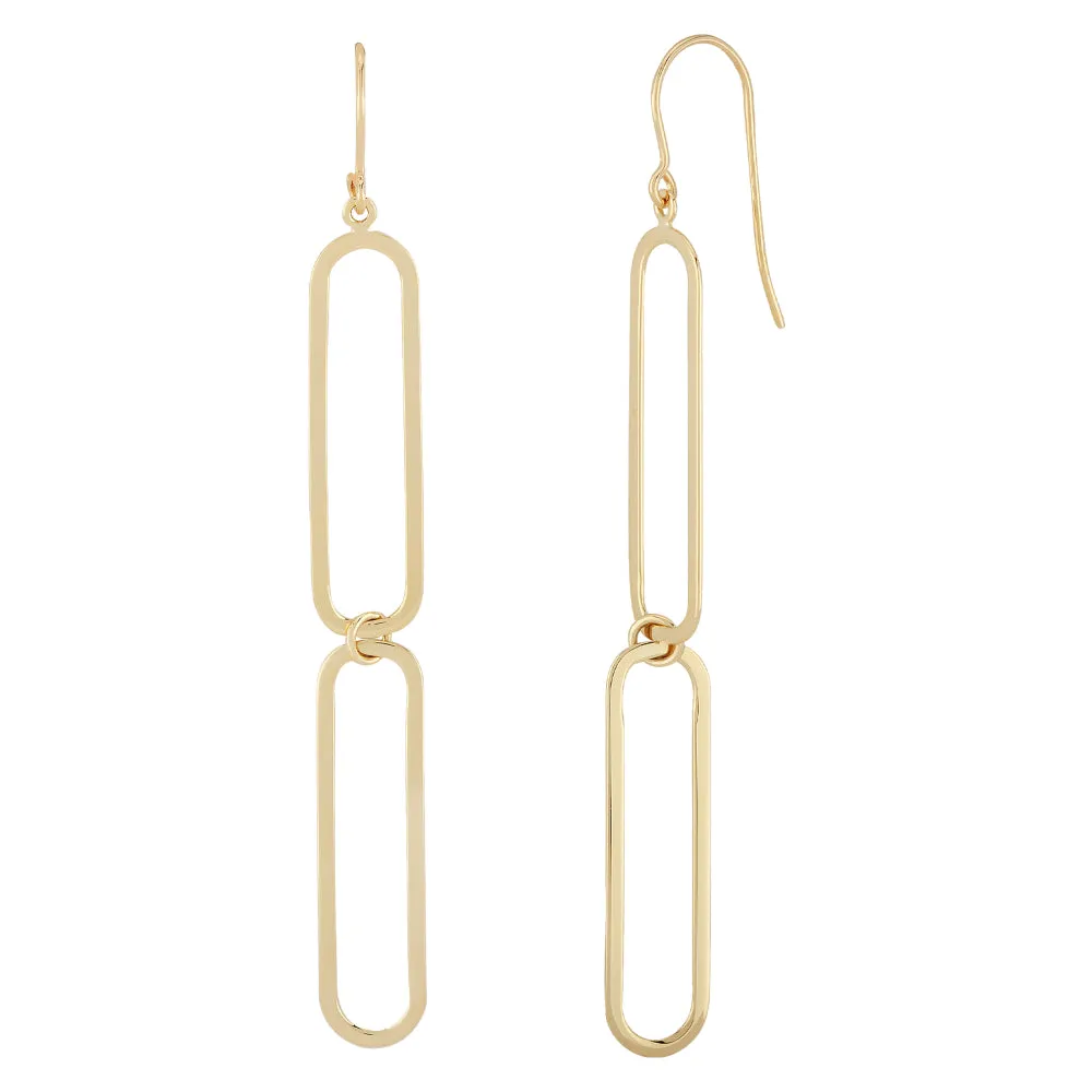 14k Paperclip Dangle Earrings