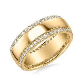 14K Yellow Gold 7MM Double Row Eternity Band