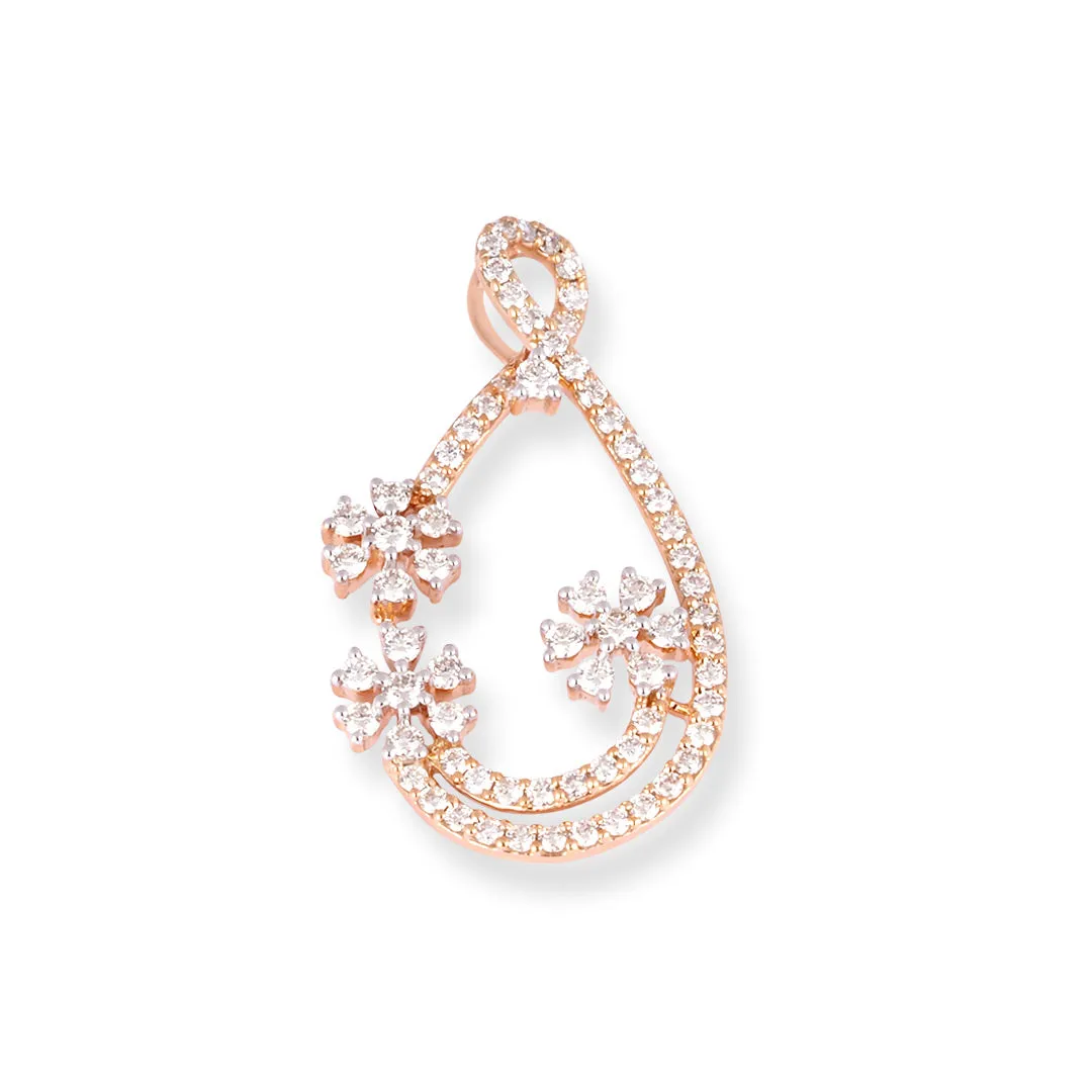 18ct Rose Gold Diamond Pendant MCS2918