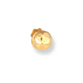 18ct Yellow Gold Screw Back Nose Stud with Diamond Cut Design NIP-6-460