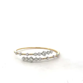 18K Yellow and White Gold Abbracci Bypass Bangle