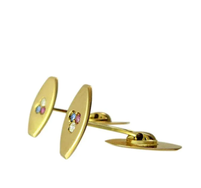 1920s Austrian Ruby, Sapphire & Diamond Cufflinks