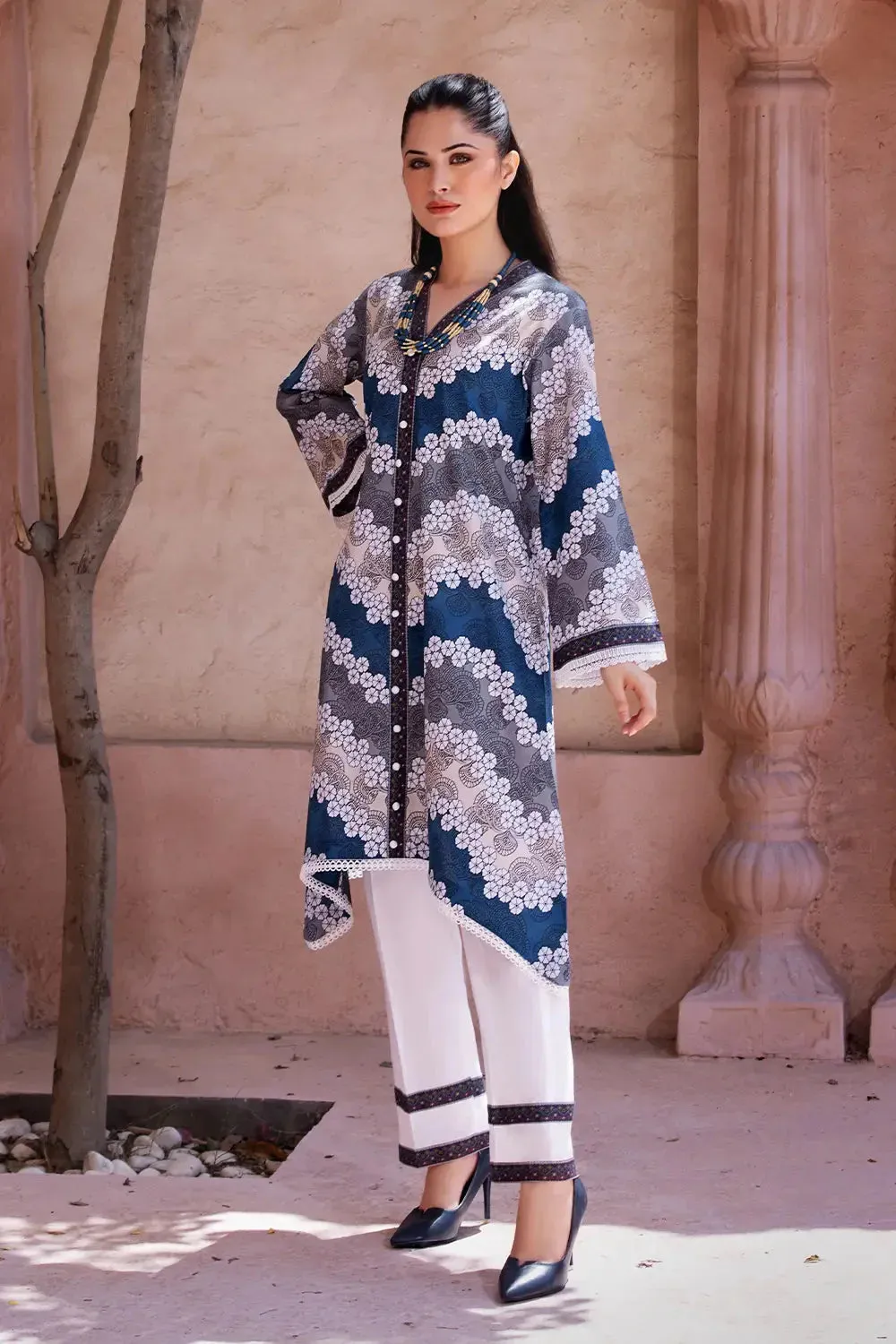 2PC Unstitched Printed Lawn Shirt and Trouser KST-2633