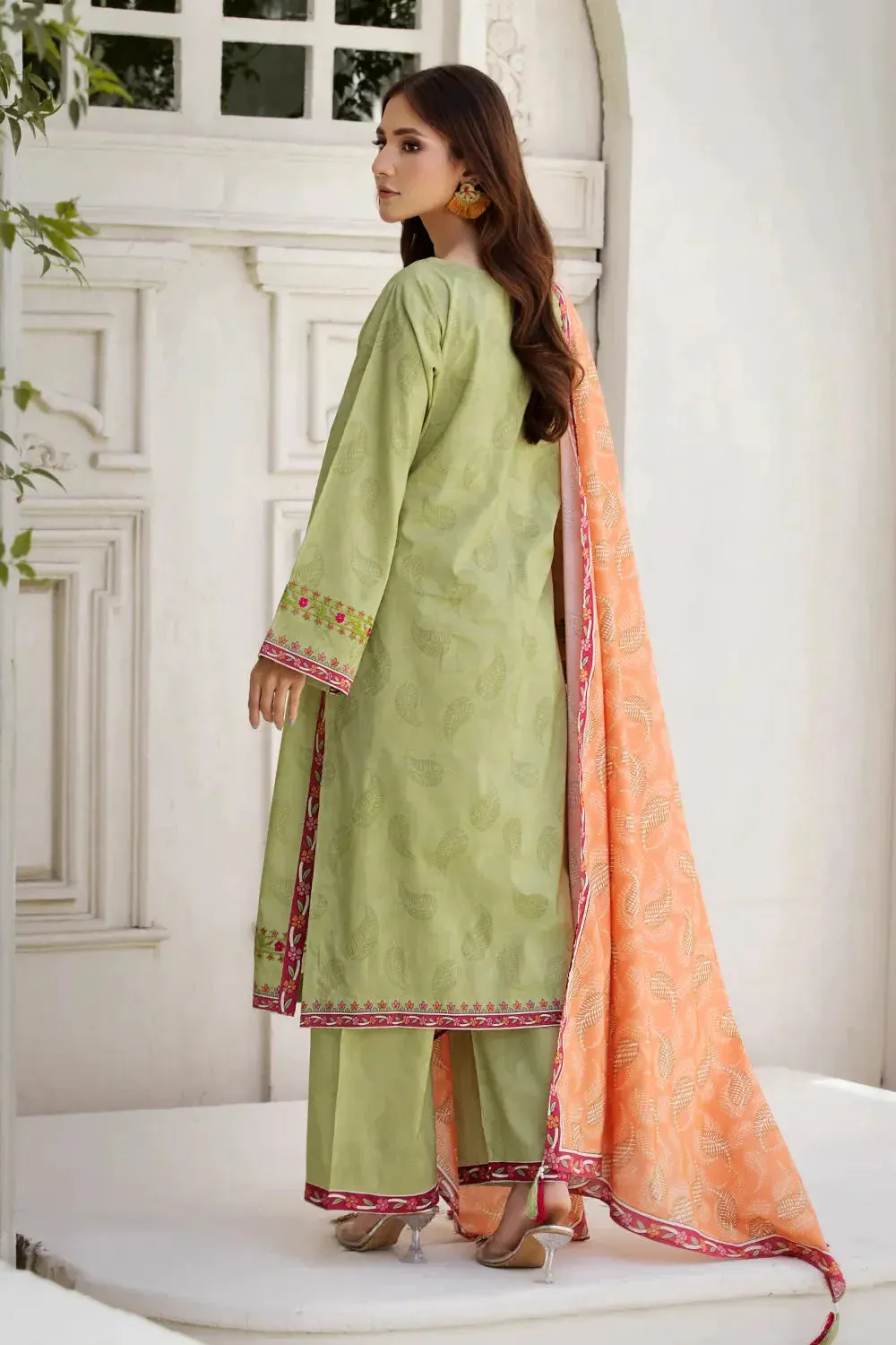 3PC Embroidered Unstitched Lawn Suit KL-2605