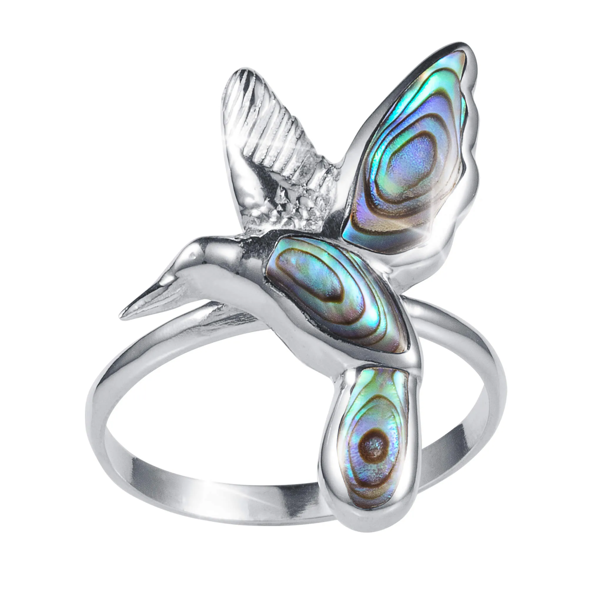 Abalone Hummingbird Ring