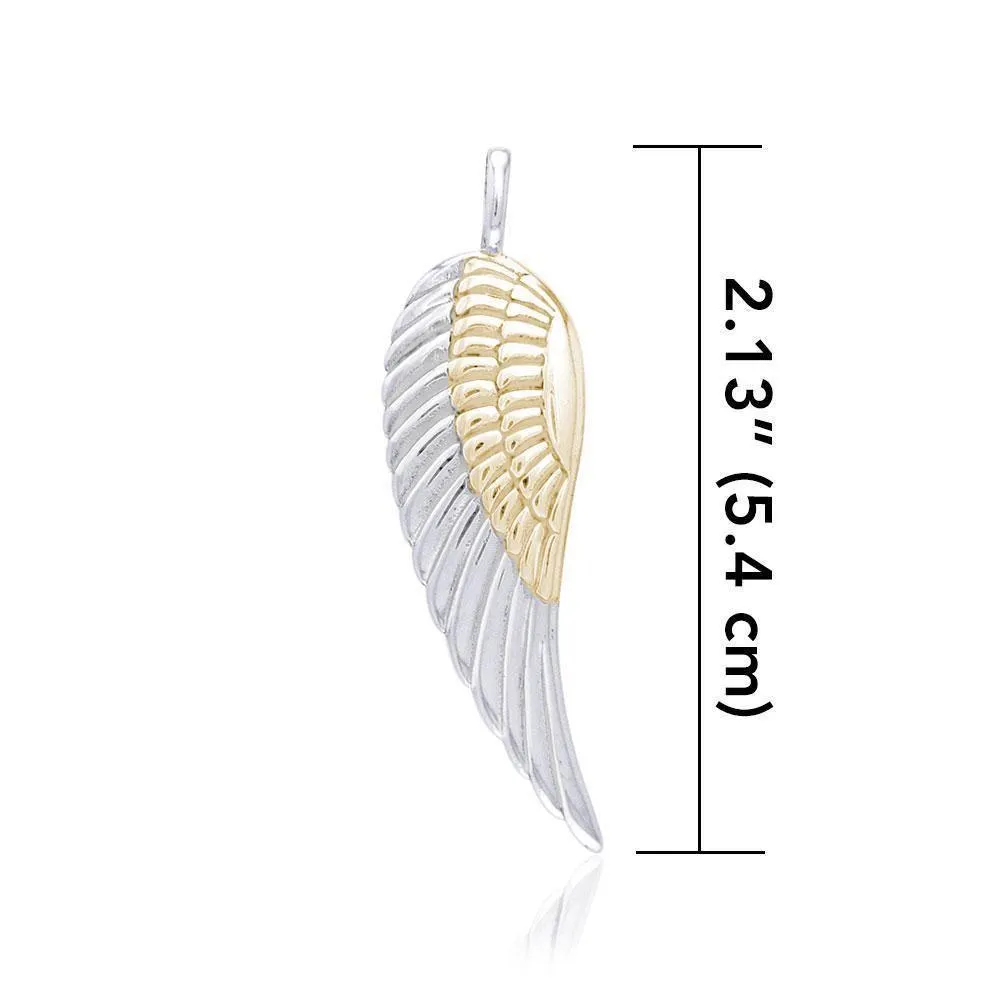 Angel Wing Silver and Gold Pendant MPD2932