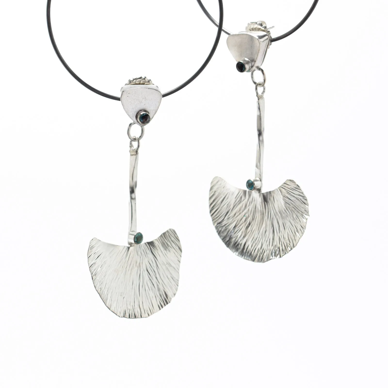 Aquamarine Petal Drop Earrings