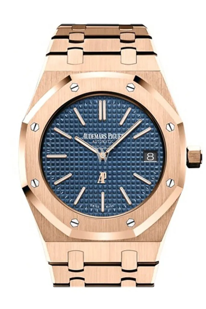 Audemars Piguet Royal Oak 39mm Blue Dial Extra-Thin 18K Pink Gold Watch 15202OR.OO.1240OR.01.A