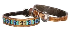 Beaded Inlay Dog Collar ~ Cross