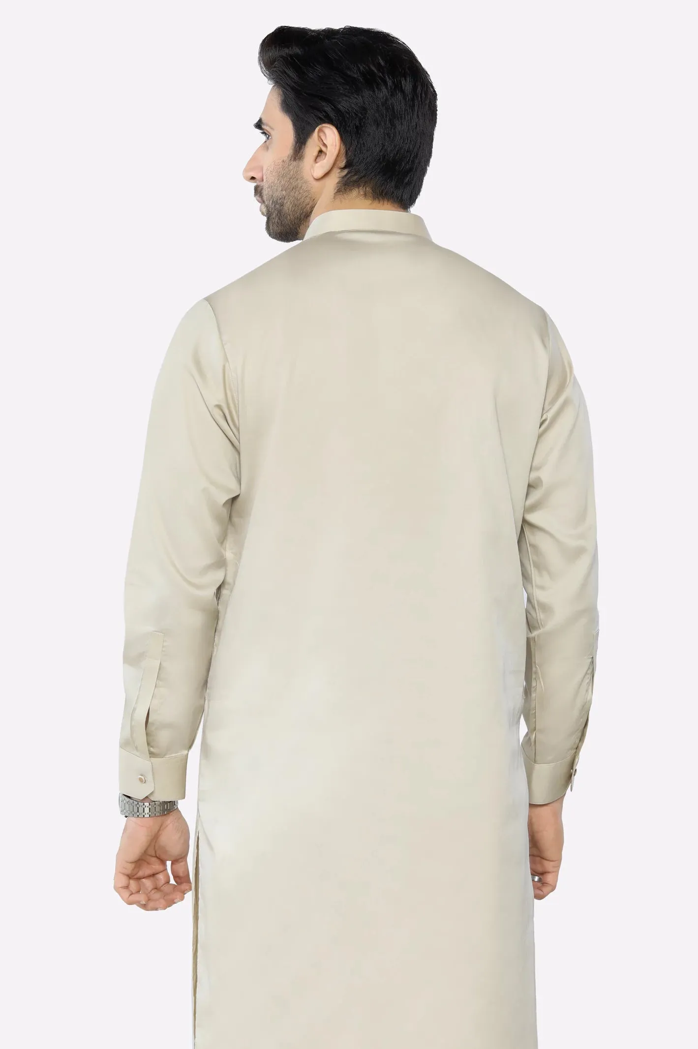 Beige Cotton Shalwar Kameez