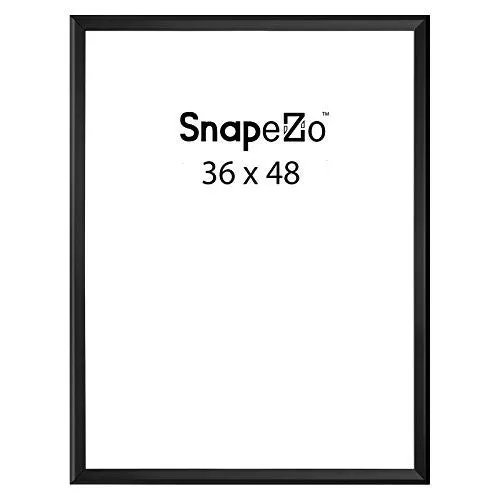 BLACK MOVIE POSTER SNAP FRAMES 36 X 48 INCHES, 1.7" ALUMINUM PROFILE, FRONT LOADING SNAP DISPLAY, WALL MOUNT