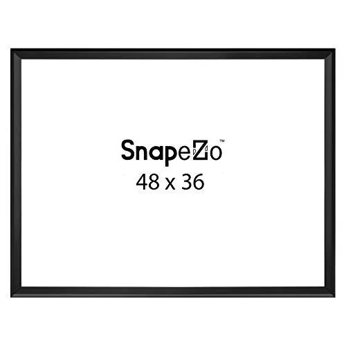 BLACK MOVIE POSTER SNAP FRAMES 36 X 48 INCHES, 1.7" ALUMINUM PROFILE, FRONT LOADING SNAP DISPLAY, WALL MOUNT