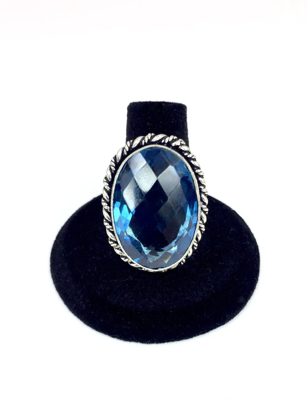 Blue Faceted Ring