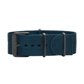 Blue Nylon Strap with Black / Steel / Gold Buckle