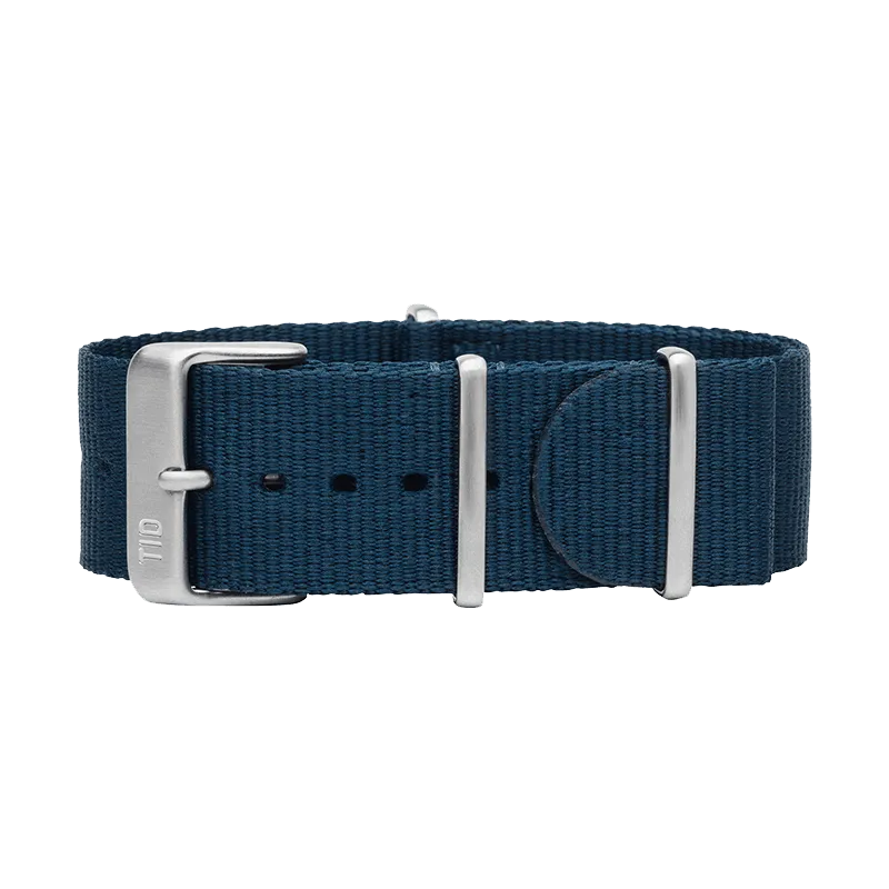 Blue Nylon Strap with Black / Steel / Gold Buckle