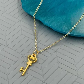 Brass With Enamel Gold Gold Key Pendant For Women Girls