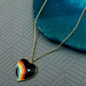 Brass With Enamel Multicolor Red Yellow Gold Rainbow Pendant For Women Girls