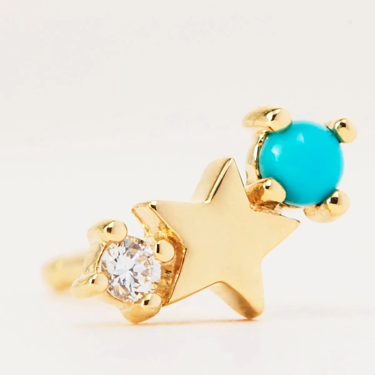 By Charlotte 14k Gold Lucky Zodiac Diamond Single Stud Earring