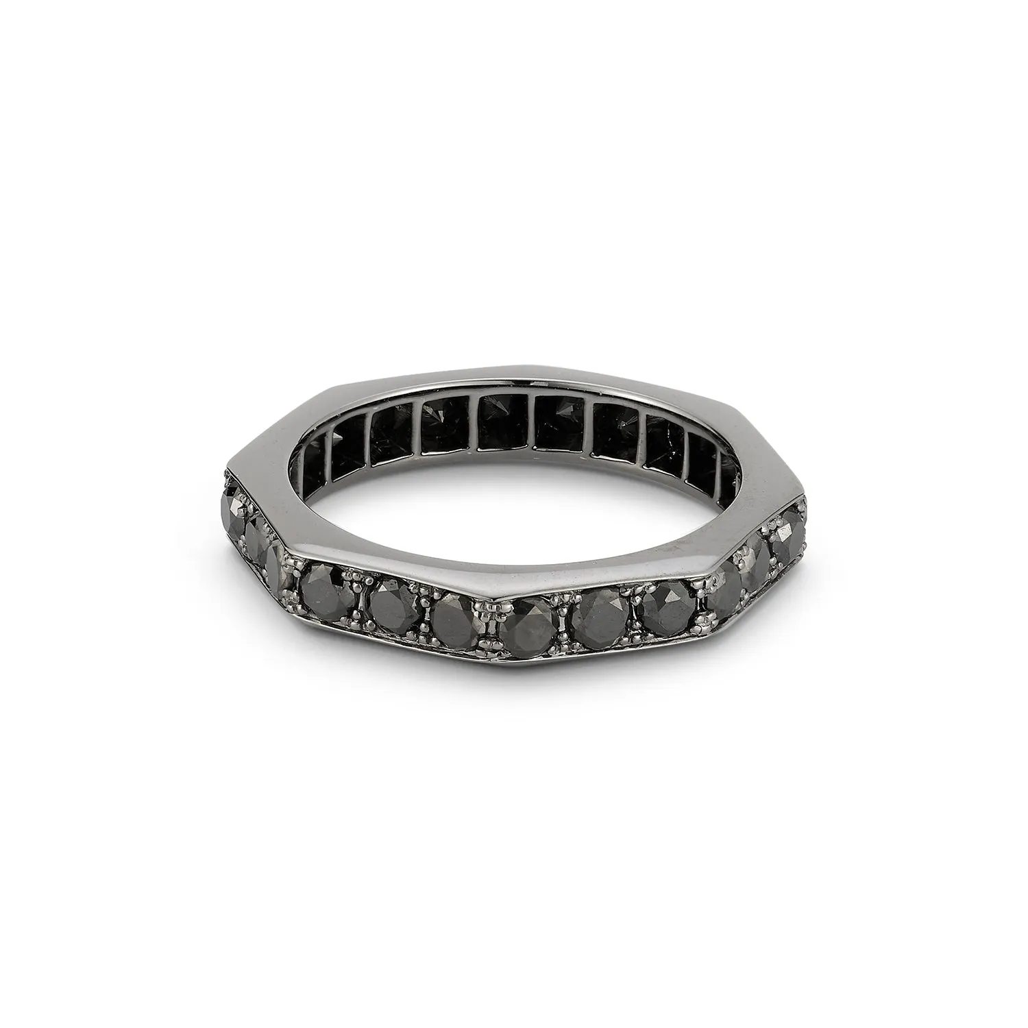 CARRINGTON 18K BLACK GOLD AND BLACK DIAMOND OCTAGON BAND RING