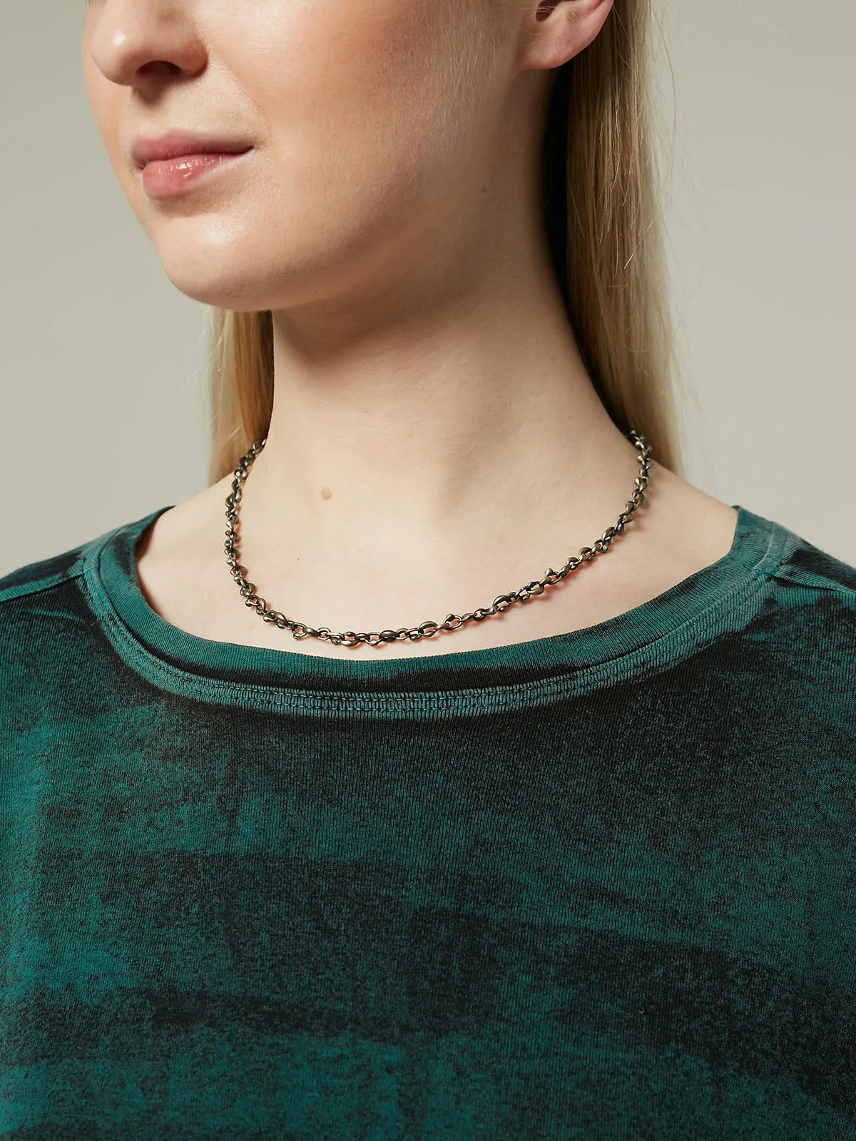 Cast Linked Ovals Choker in Oxidised Sterling Silver