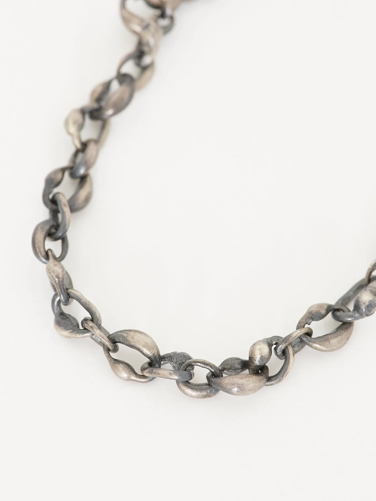 Cast Linked Ovals Choker in Oxidised Sterling Silver