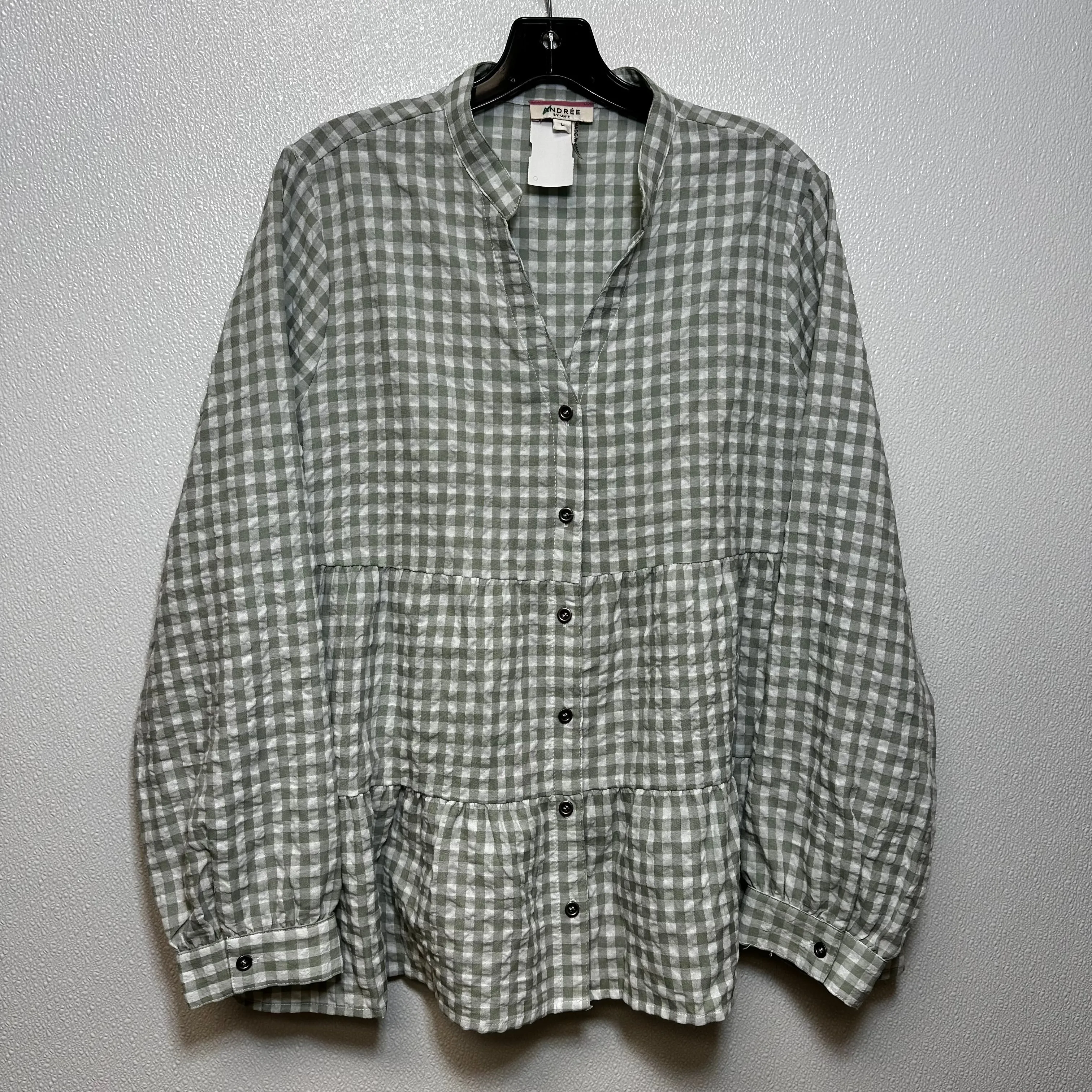 Checked Top Long Sleeve Cmf, Size L