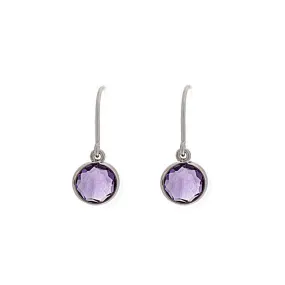 Como Collection 6mm Round Amethyst Sterling Silver Earrings