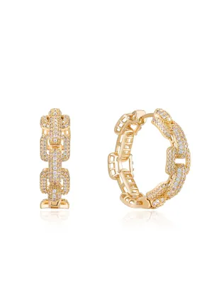 Crystal Chain Link Hoops