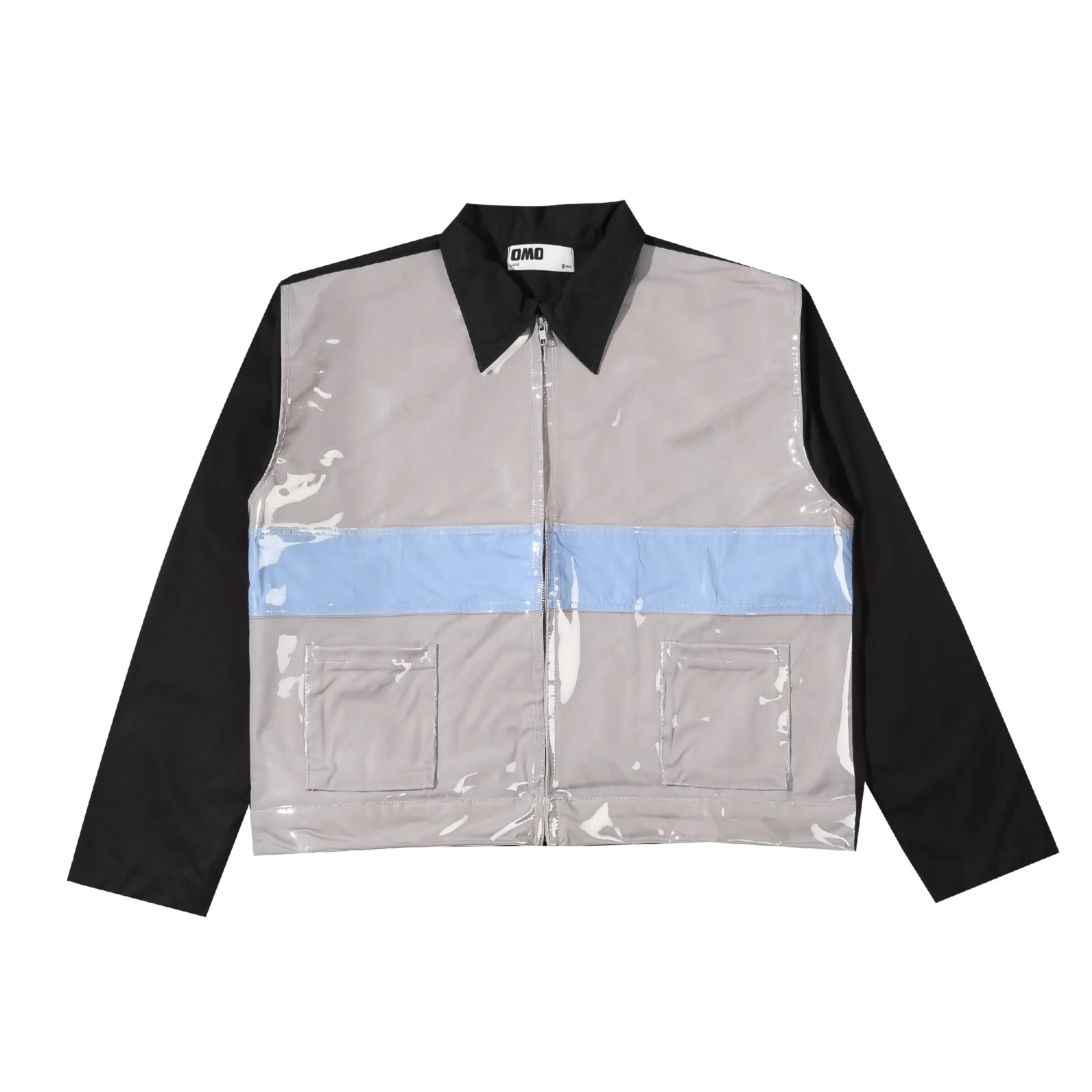 Duo-Tone Pvc Jacket - Beige/Blue