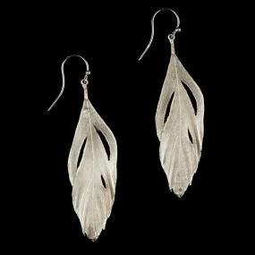 Feather Earring - Cut Out Wire Silver