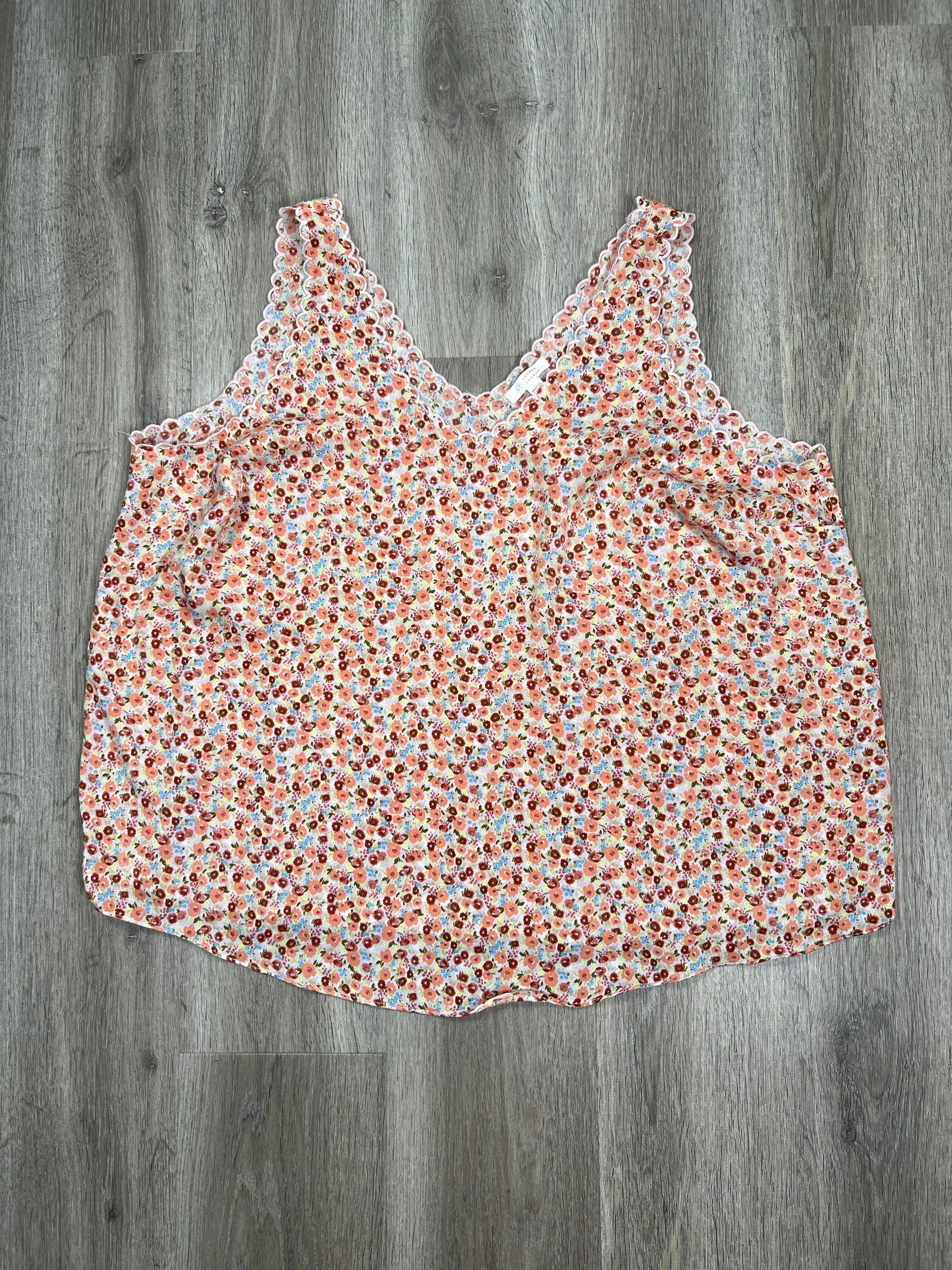 Floral Print Tank Top Lc Lauren Conrad, Size 1x