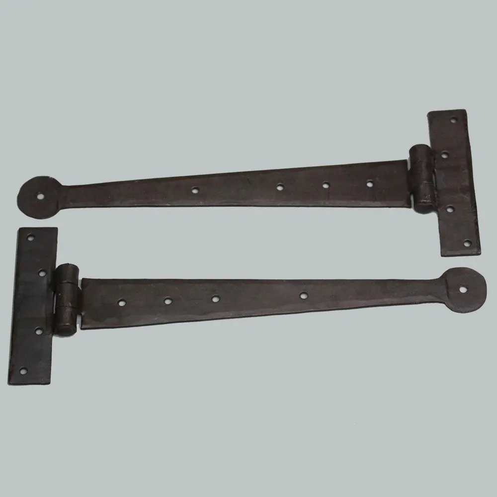 Forged Black Beeswax T Hinges - Pair