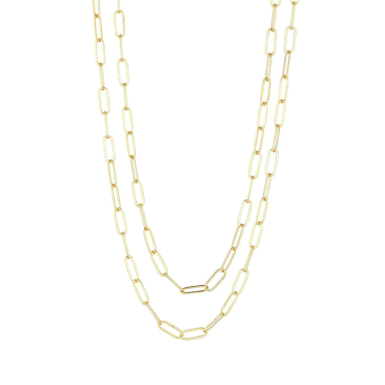 Gold Filled Paperclip Chain 36" Necklace