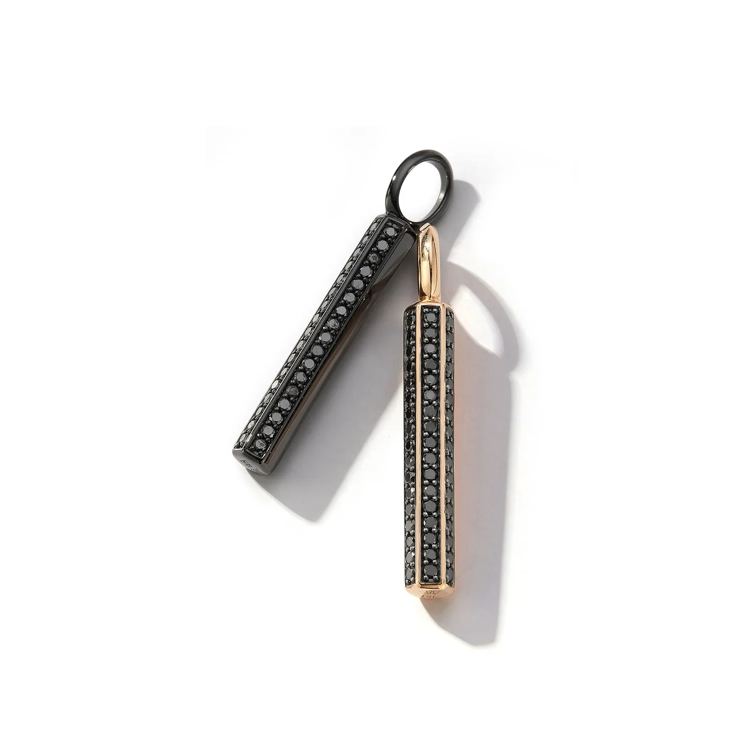 GRANT 18K BLACK GOLD AND DIAMOND HEXAGON BAR PENDANT