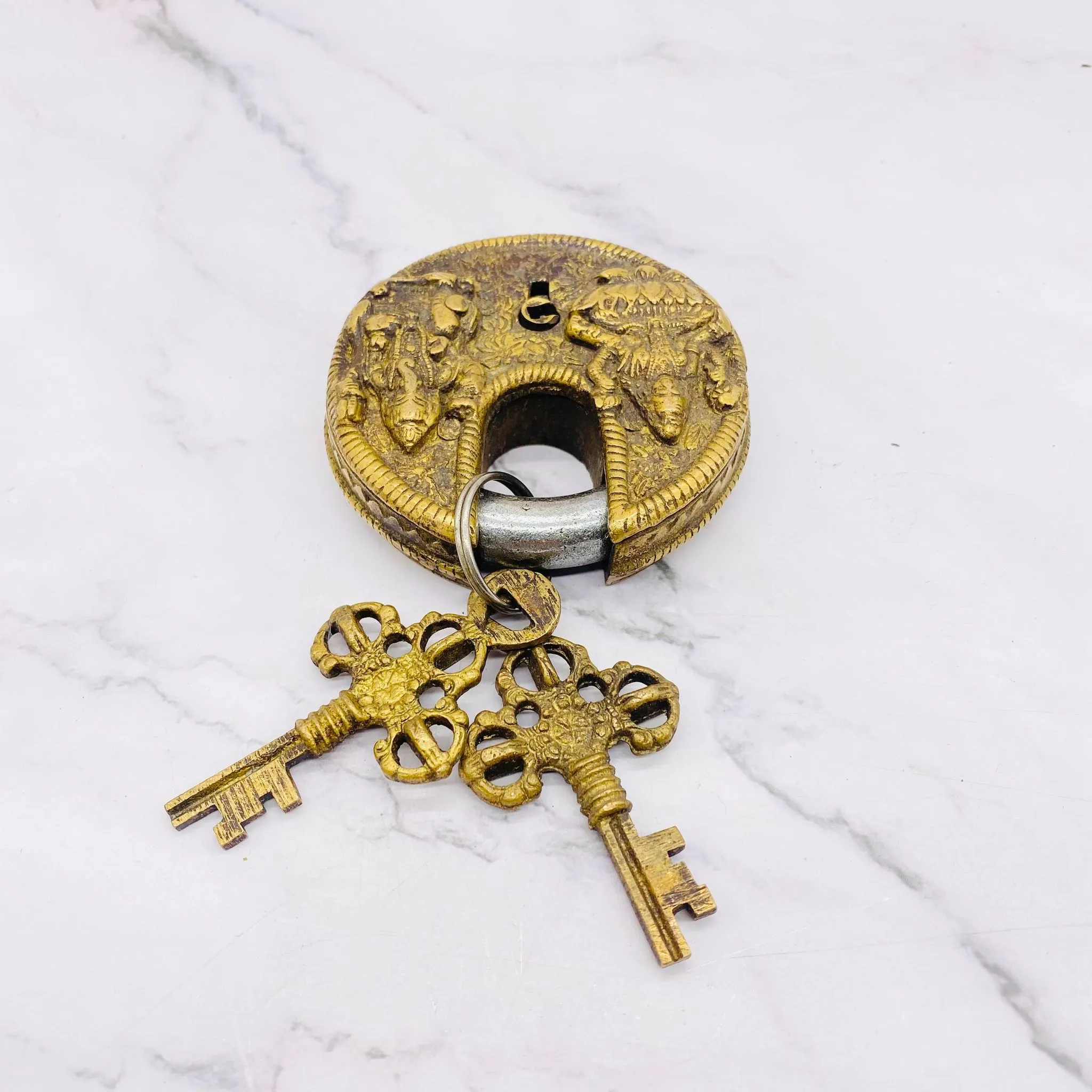 Handmade Brass Locks, Laxmi and Ganesh Locks, Vintage Locks