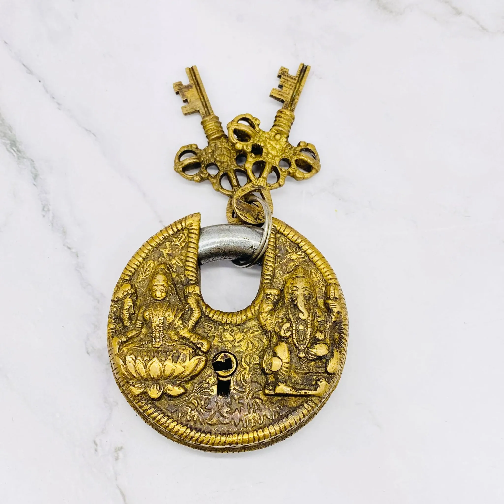 Handmade Brass Locks, Laxmi and Ganesh Locks, Vintage Locks