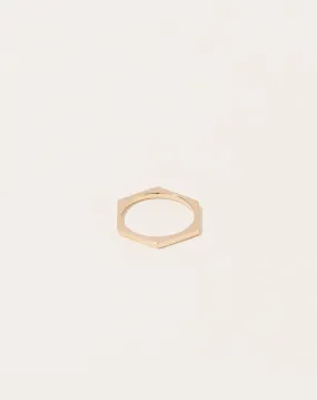 Hex Ring in 14k Yellow Gold