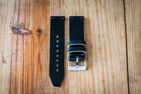 Horween Leather Watch Strap – Handmade in USA – Black