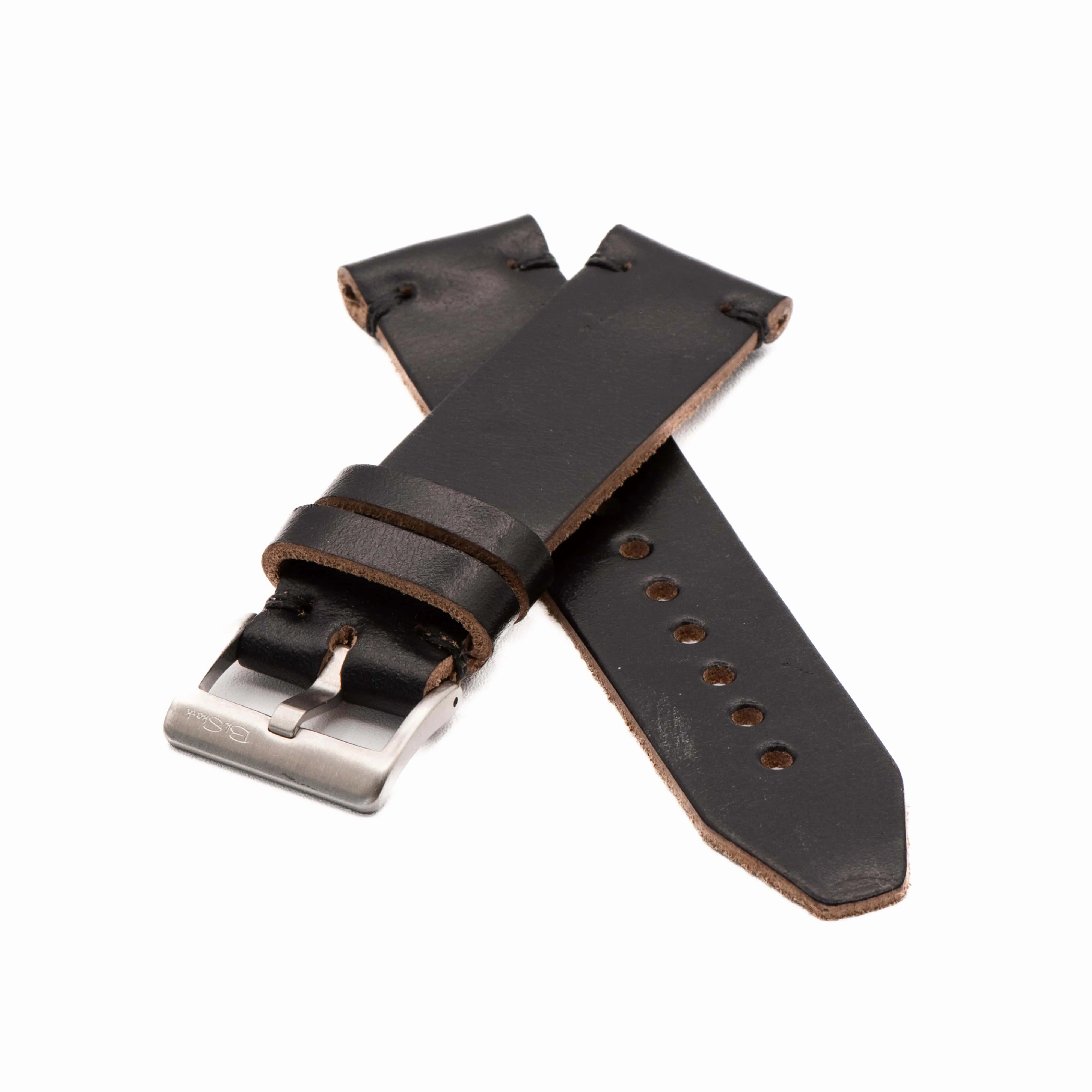 Horween Leather Watch Strap – Handmade in USA – Black