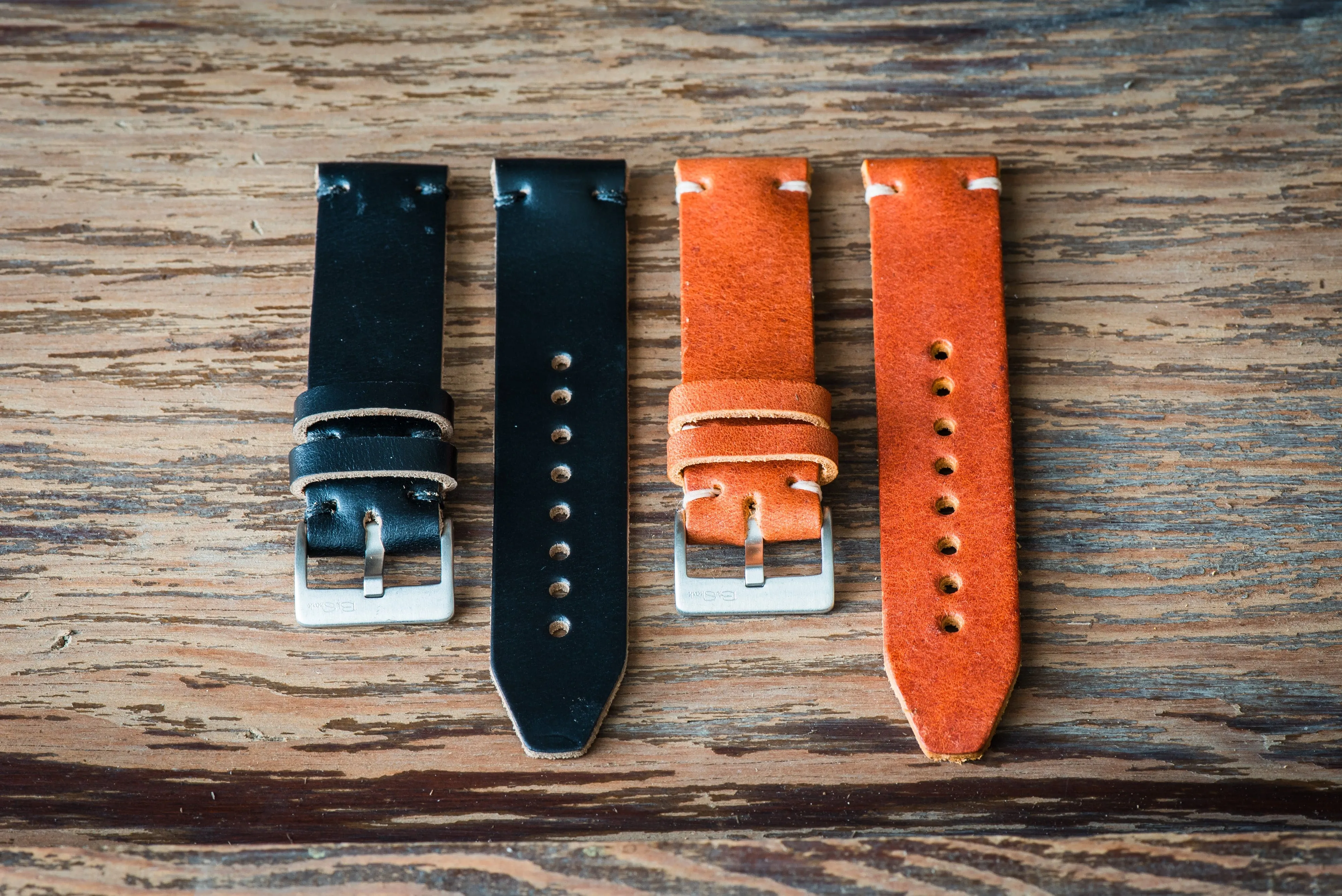 Horween Leather Watch Strap – Handmade in USA – Black