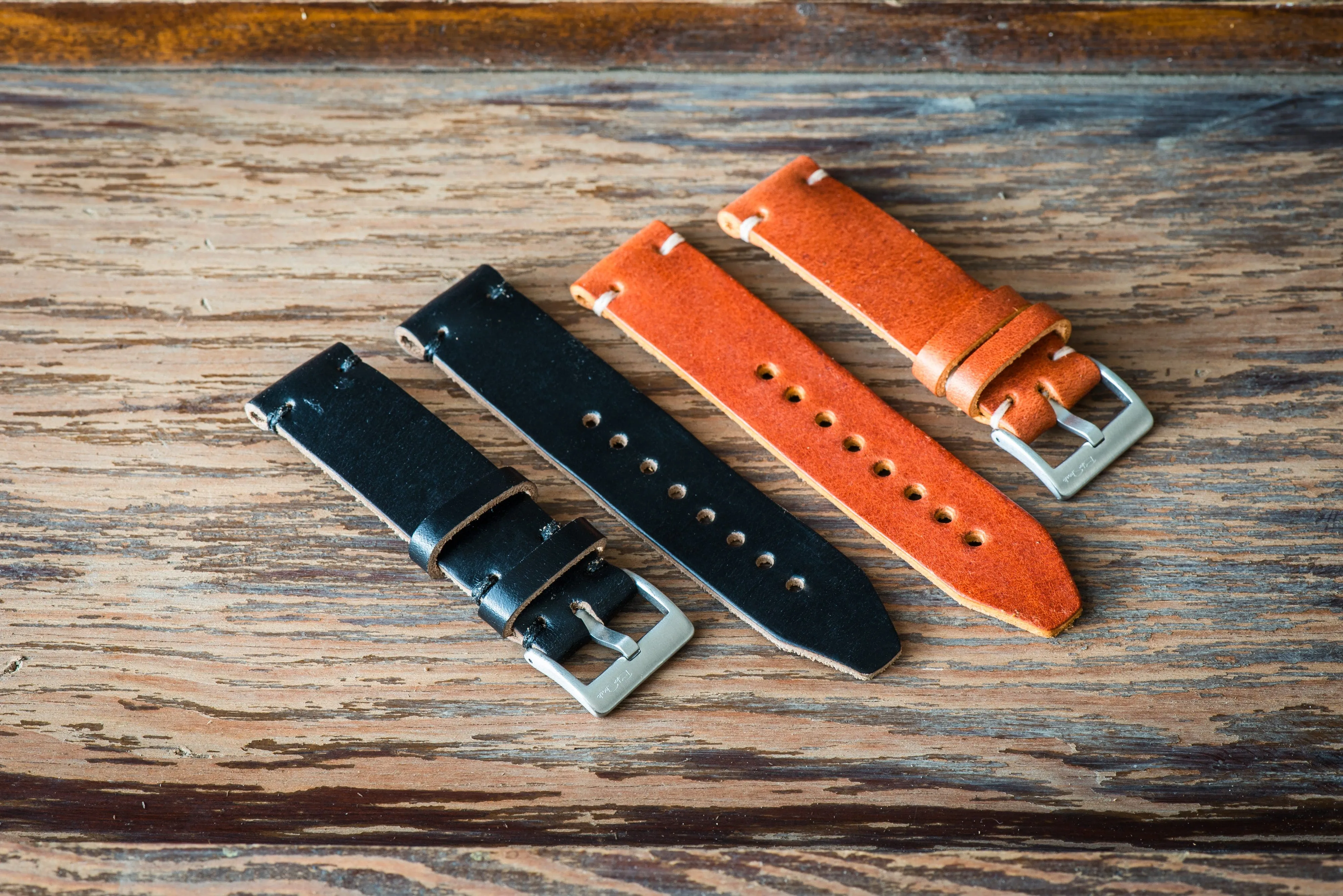 Horween Leather Watch Strap – Handmade in USA – Black