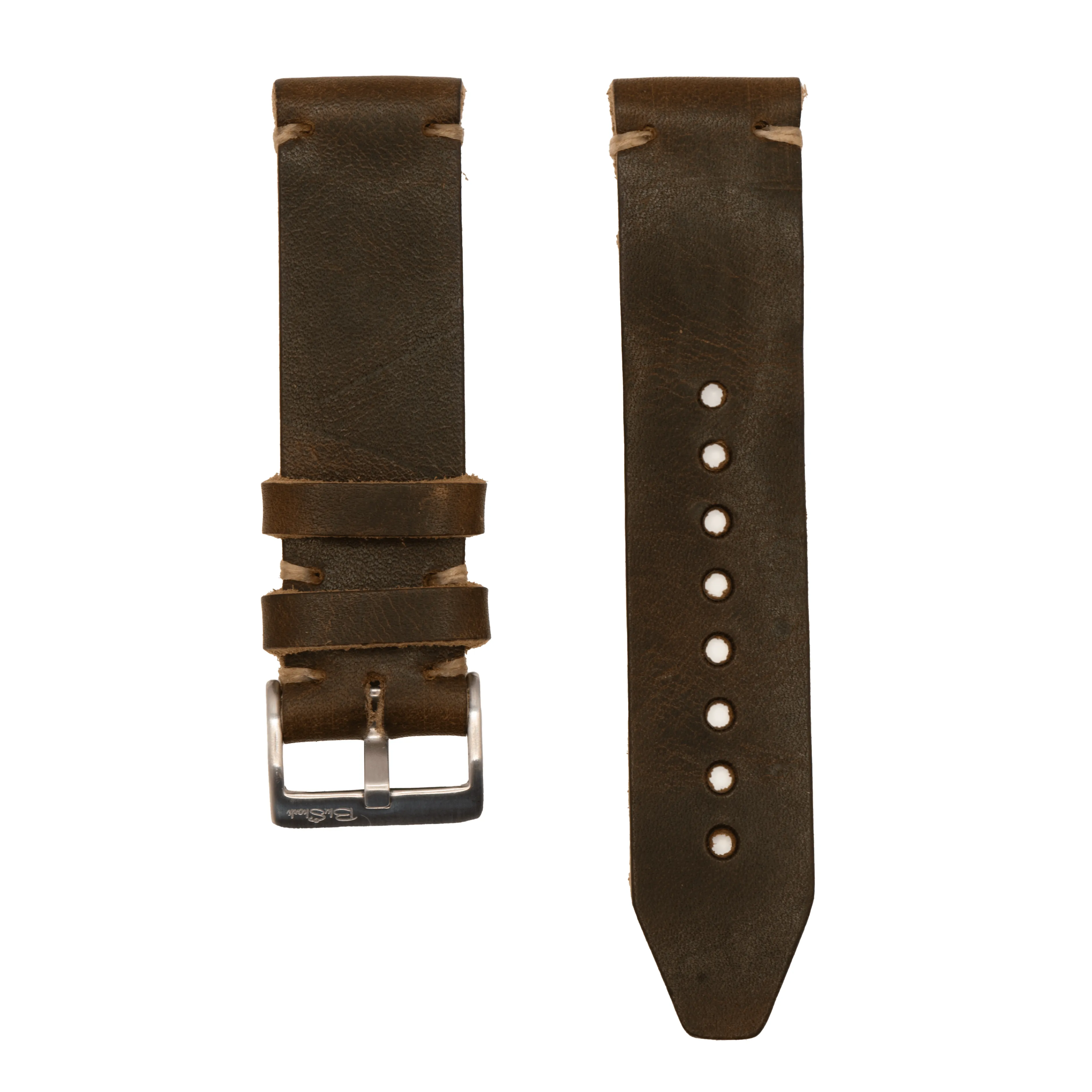 Horween Leather Watch Strap – Handmade in USA – Brown Nut