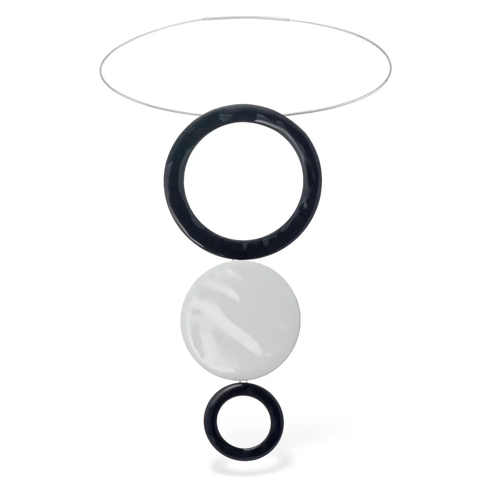 In circle – collar necklace with enamel – silver 925