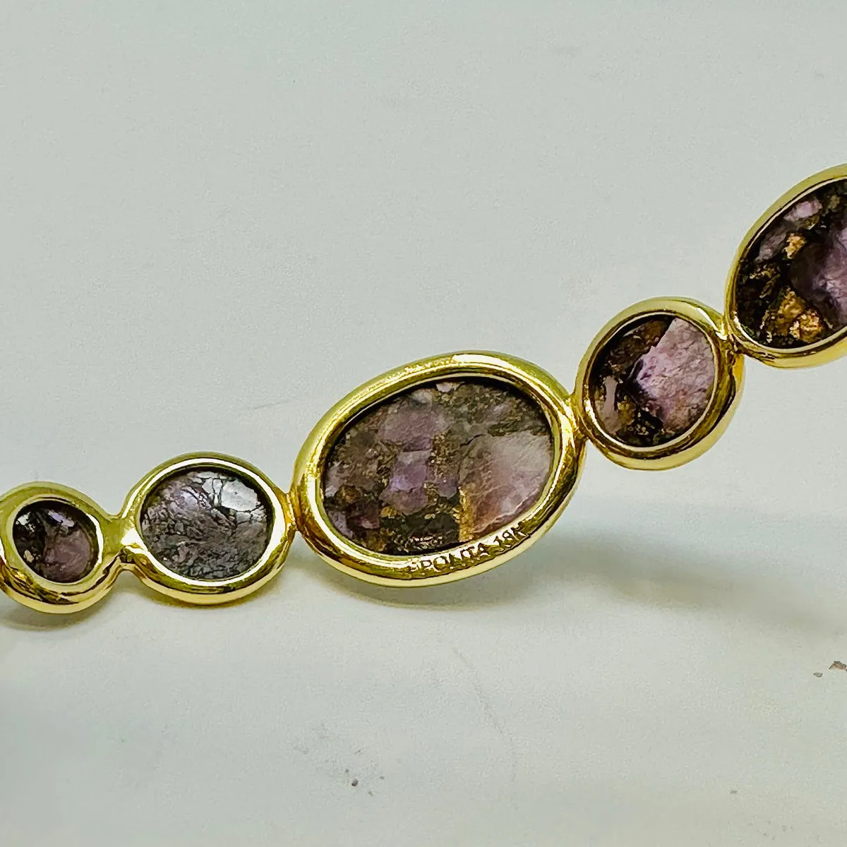 Ippolita 18K Gold Bangle Bracelet with Amethyst and Diamond