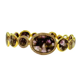 Ippolita 18K Gold Bangle Bracelet with Amethyst and Diamond